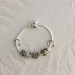 Elegant Silver Color Charm Bracelet. NWOT
